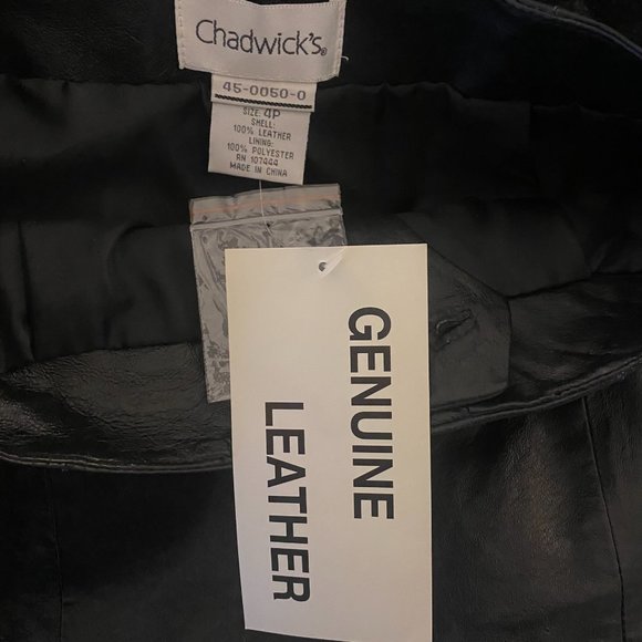 Chadwicks of Boston Black Leather Mini Skirt Womens 4P NWT - Picture 4 of 9